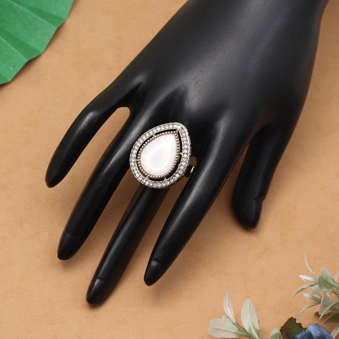 Assorted Color And Design Kundan Finger Rings Set Of 10 Pieces