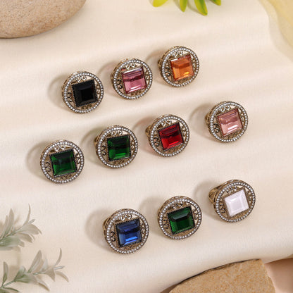 Beautiful Assorted Color Collection Of 10 Intricate Kundan Finger Rings