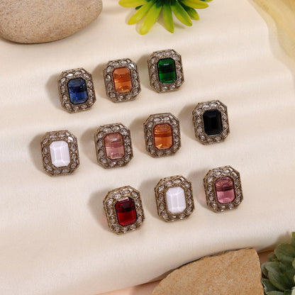 Assorted Color 10 Kundan Finger Rings With Detailed Artistic Craftsmanship