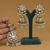 Pink & Pista Green Color Kundan Earrings With Maang Tikka (KDTE552PGRNPNK)