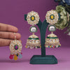 Multi Color Kundan Earrings With Maang Tikka (KDTE555MLT)