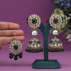 Black Color Kundan Earrings With Maang Tikka (KDTE556BLK)