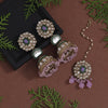 Light Purple Color Kundan Earrings With Maang Tikka (KDTE556LPRP)