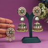 Pista Green Color Kundan Earrings With Maang Tikka (KDTE556PGRN)