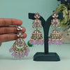 Light Purple Color Kundan Earrings With Maang Tikka (KDTE557LPRP)