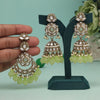 Pista Green Color Kundan Earrings With Maang Tikka (KDTE557PGRN)