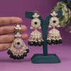 Black Color Kundan Earrings With Maang Tikka (KDTE558BLK)