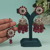 Magenta Color Kundan Earrings With Maang Tikka (KDTE559MNT)