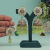 Pista Green Color Kundan Earrings With Maang Tikka (KDTE559PGRN)