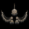 Black Color Kundan Earrings With Maang Tikka (KDTE560BLK)