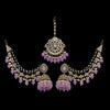 Light Purple Color Kundan Earrings With Maang Tikka (KDTE560LPRP)