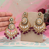 Purple Color Kundan Earrings With Maang Tikka (KDTE570PRP