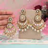 White Color Kundan Earrings With Maang Tikka (KDTE570WHT