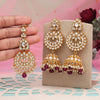 Purple Color Kundan Earrings With Maang Tikka (KDTE571PRP