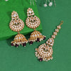 Purple Color Kundan Earrings With Maang Tikka (KDTE571PRP