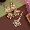 White Color Kundan Earrings With Maang Tikka (KDTE571WHT