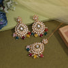 Multi Color Kundan Earrings With Maang Tikka (KDTE572MLT