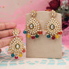 Multi Color Kundan Earrings With Maang Tikka (KDTE572MLT