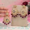 Purple Color Kundan Earrings With Maang Tikka (KDTE572PRP