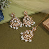 White Color Kundan Earrings With Maang Tikka (KDTE572WHT