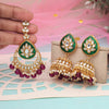 Purple Color Kundan Earrings With Maang Tikka (KDTE573PRP