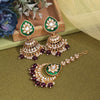 Purple Color Kundan Earrings With Maang Tikka (KDTE573PRP