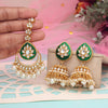 White Color Kundan Earrings With Maang Tikka (KDTE573WHT