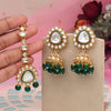 Green Color Kundan Earrings With Maang Tikka (KDTE574GRN