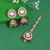 Multi Color Kundan Earrings With Maang Tikka (KDTE574MLT