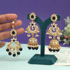 Black Color Kundan Earrings With Maang Tikka (KDTE575BLK)