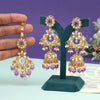 Light Purple Color Kundan Earrings With Maang Tikka (KDTE575LPRP)