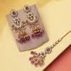 Light Purple Color Kundan Earrings With Maang Tikka (KDTE575LPRP)