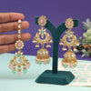 Pink & Pista Green Color Kundan Earrings With Maang Tikka (KDTE575PNKPGRN)