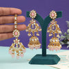 Pink Color Kundan Earrings With Maang Tikka (KDTE575PNK)