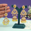 Yellow Color Kundan Earrings With Maang Tikka (KDTE575YLW)