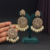 Gold Color Kundan Earrings With Maang Tikka (KDTE577GLD)