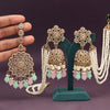 Pink & Pista Green Color Pakistani Kundan Earrings With Maang Tikka (KDTE579PNKPGRN)