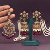 Purple Color Pakistani Kundan Earrings With Maang Tikka (KDTE579PRP)