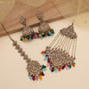 Multi Color Pakistani Kundan Earrings With Maang Tikka & Maang Pasa (KDTE581MLT)