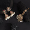 Multi Color Pakistani Kundan Earrings With Maang Tikka (KDTE588MLT)