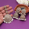 Gold Color Pakistani Kundan Earrings With Maang Tikka (KDTE589GLD)