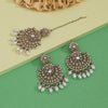 Gold Color Kundan Earrings With Maang Tikka (KDTE590GLD)