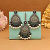 Black Color Pakistani Kundan Earrings With Maang Tikka (KDTE593BLK)