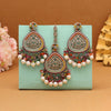 Multi Color Pakistani Kundan Earrings With Maang Tikka (KDTE593MLT)