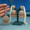 Gold Color Kundan Earrings With Maang Tikka