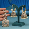 Gold Color Kundan Earrings With Maang Tikka