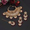 Maroon Color Kundan Choker Necklace Set (KN1018MRN)