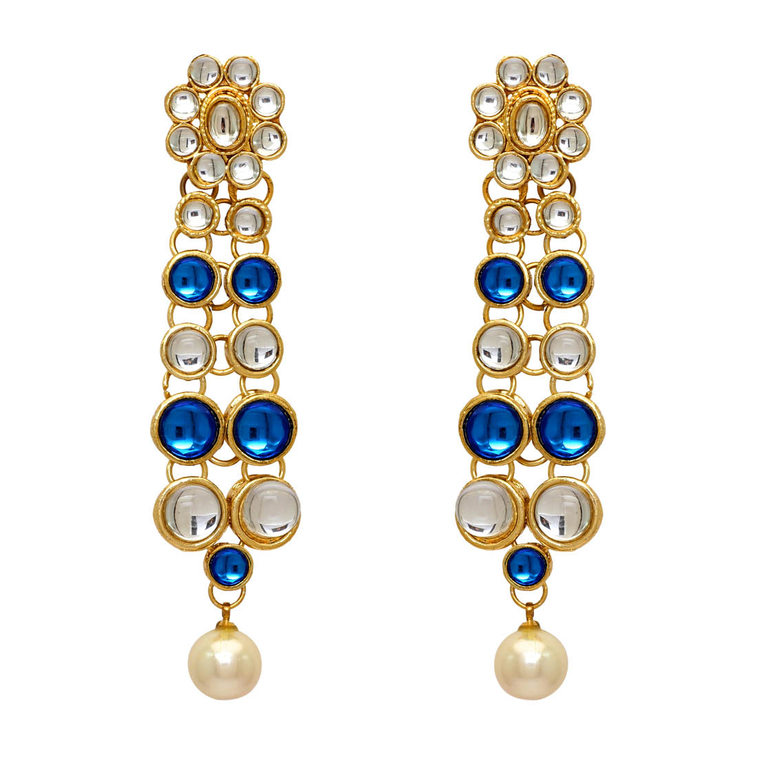 Festive Special Blue Color Kundan Necklace Set (KN101BLU)