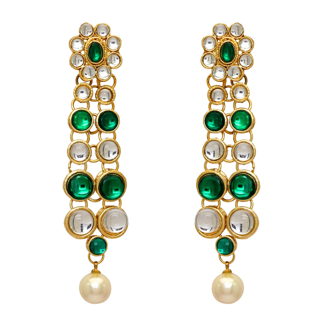 Partywear Special Green Color Kundan Necklace Set (KN101GRN)