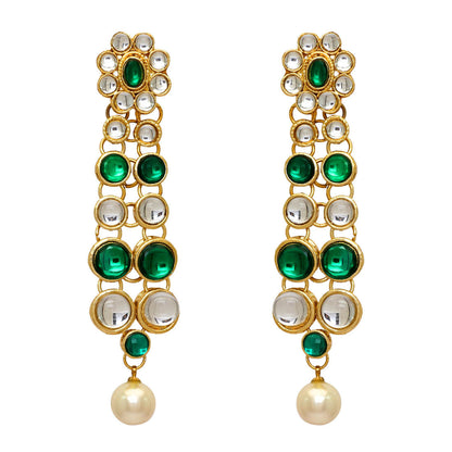 Partywear Special Green Color Kundan Necklace Set (KN101GRN)